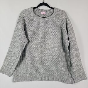 NWOT Pink Lily Women’s Grey Cable Knit Sweater Size M